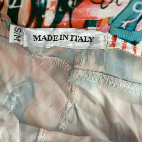 🧡LOVE Grafitti Abstract Drawstring Joggers / Pants | Orange/Teal | S/M - Picture 4 of 17